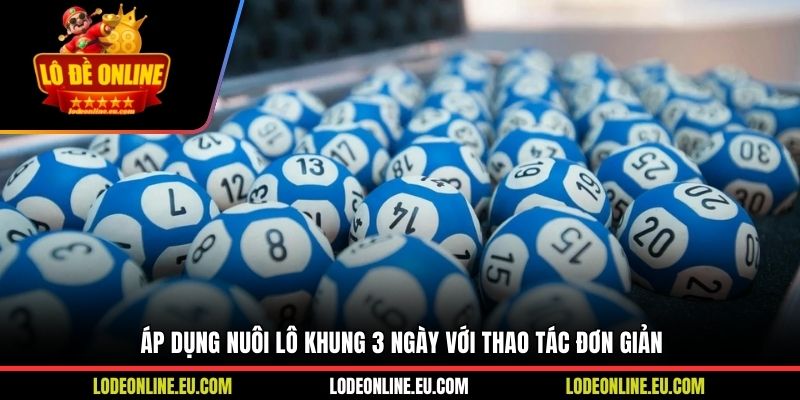 Áp dụng nuôi lô khung 3 ngày với thao tác đơn giản